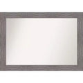 Amanti Art 42"x30" Non-Beveled Pinstripe Plank Gray Wall Mirror: Modern Rectangle, Includes Mounting Hardware