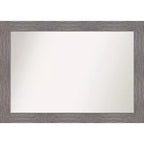 Amanti Art 42"x30" Non-Beveled Pinstripe Plank Gray Wall Mirror: Modern Rectangle, Includes Mounting Hardware