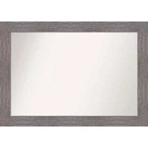 Amanti Art 42"x30" Non-Beveled Pinstripe Plank Gray Wall Mirror: Modern Rectangle, Includes Mounting Hardware