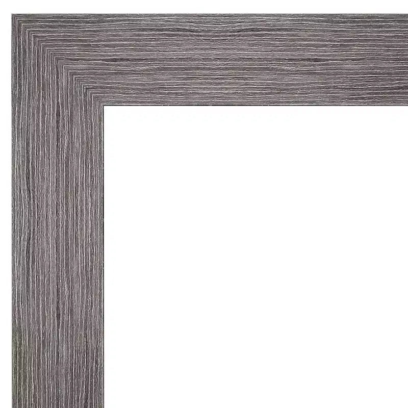 Miroir mural gris Amanti Art 42"x30" avec cadre à fines rayures et sans biseau : Rectangle moderne, matériel de fixation inclus