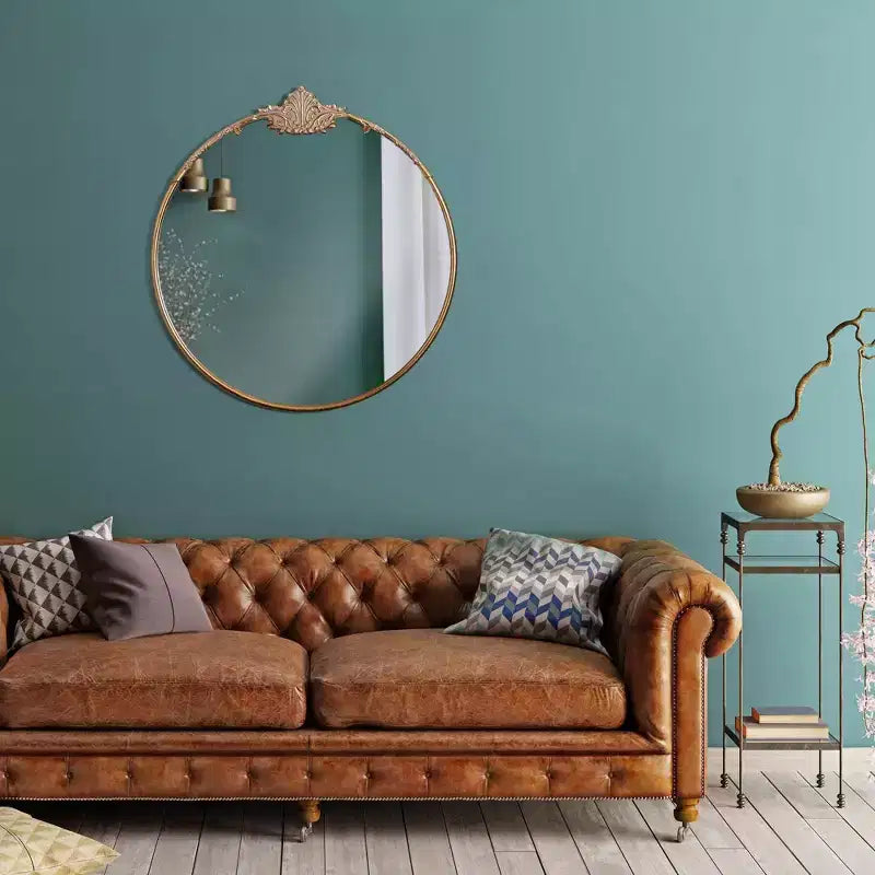 Miroir mural décoratif rond en métal, 58,42 cm x 58,42 cm, laiton antique – Head West : Luxueux, aucun assemblage requis