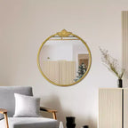 Miroir mural décoratif rond en métal, 58,42 cm x 58,42 cm, laiton antique – Head West : Luxueux, aucun assemblage requis