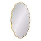 Kate & Laurel All Things Decor 24"x34" Viona Oval Scalloped Mirror Gold