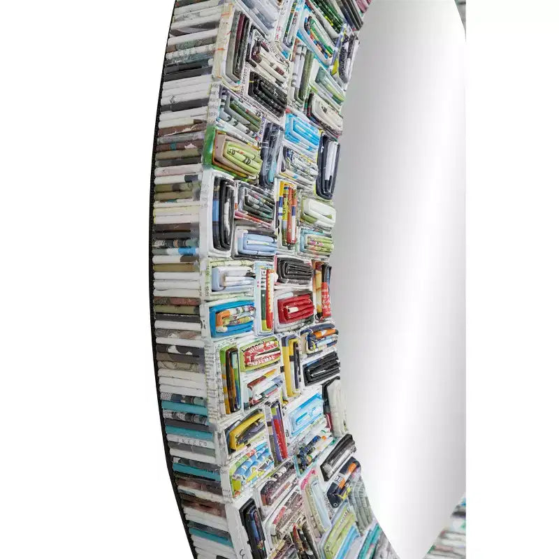 Miroir mural en verre fait à la main à partir de magazines recyclés - Olivia & May : Décoration bohème, cadre en velours, aucun assemblage requis