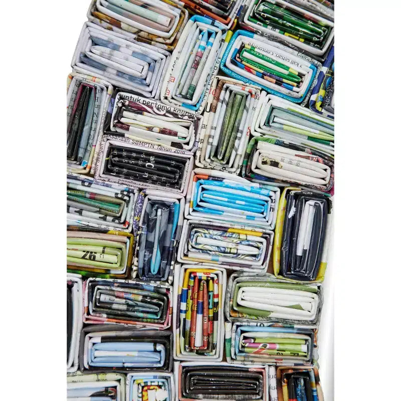 Miroir mural en verre fait à la main à partir de magazines recyclés - Olivia & May : Décoration bohème, cadre en velours, aucun assemblage requis