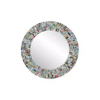 Miroir mural en verre fait à la main à partir de magazines recyclés - Olivia & May : Décoration bohème, cadre en velours, aucun assemblage requis