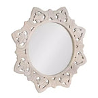 Kate & Laurel All Things Decor 28"x28" Meera Carved Wood Mirror Brown: Artisan Starburst, No Assembly
