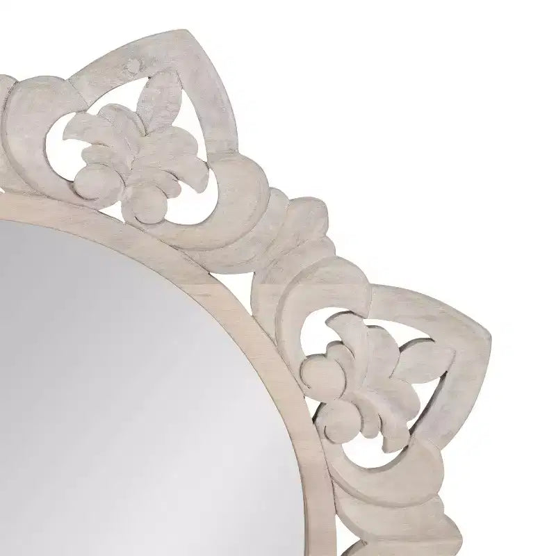 Kate & Laurel All Things Decor Miroir en Bois Sculpté Meera 71cmx71cm Marron : Éclat d'Artisan, Aucun Assemblage Requis