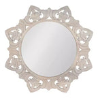 Kate & Laurel All Things Decor Miroir en Bois Sculpté Meera 71cmx71cm Marron : Éclat d'Artisan, Aucun Assemblage Requis