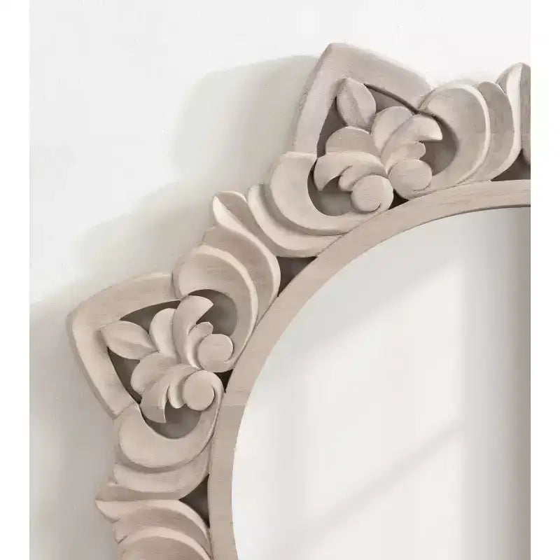 Kate & Laurel All Things Decor Miroir en Bois Sculpté Meera 71cmx71cm Marron : Éclat d'Artisan, Aucun Assemblage Requis