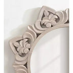 Kate & Laurel All Things Decor Miroir en Bois Sculpté Meera 71cmx71cm Marron : Éclat d'Artisan, Aucun Assemblage Requis