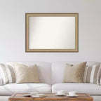 Miroir mural élégant en bronze brossé sans biseau de 43 po x 32 po - Amanti Art : Cadre en polystyrène, quincaillerie de fixation incluse