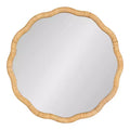 Kate & Laurel All Things Decor 26"x26" Rahfy Scallop Framed Wall Mirror Natural: Bohemian Style, No Assembly Required