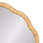 Kate & Laurel All Things Decor Miroir mural encadré Rahfy Scallop 66 cm x 66 cm naturel : style bohème, aucun assemblage requis