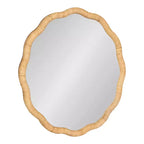 Kate & Laurel All Things Decor Miroir mural encadré Rahfy Scallop 66 cm x 66 cm naturel : style bohème, aucun assemblage requis