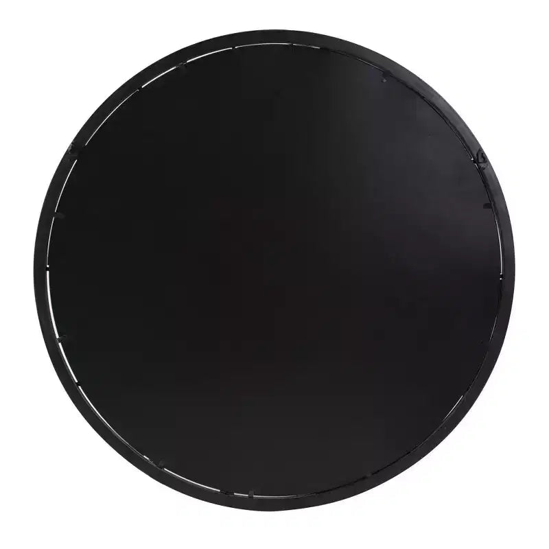 Miroir mural rond 36"x36" Howard Elliott avec cadre en métal à carreaux : bronze huilé, verre biseauté, aucun assemblage requis
