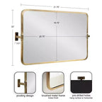Kate & Laurel All Things Decor Miroir Mural Pivotant Elijah 20"x32" Or