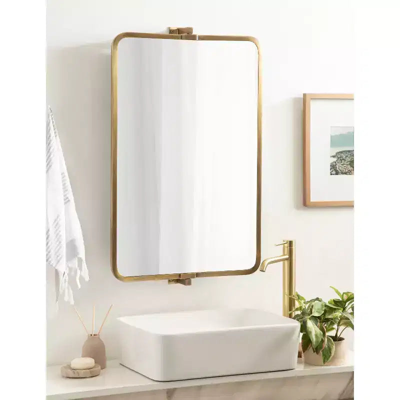 Kate & Laurel All Things Decor Miroir Mural Pivotant Elijah 20"x32" Or