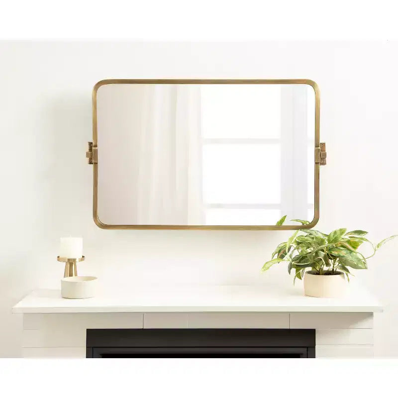 Kate & Laurel All Things Decor Miroir Mural Pivotant Elijah 20"x32" Or