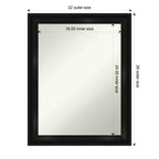 Miroir mural de salle de bain noir Amanti Art, collection moderne rectangulaire, 22" x 28", cadre en polystyrène, à monter au mur, non biseauté