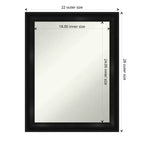 Miroir mural de salle de bain noir Amanti Art, collection moderne rectangulaire, 22" x 28", cadre en polystyrène, à monter au mur, non biseauté
