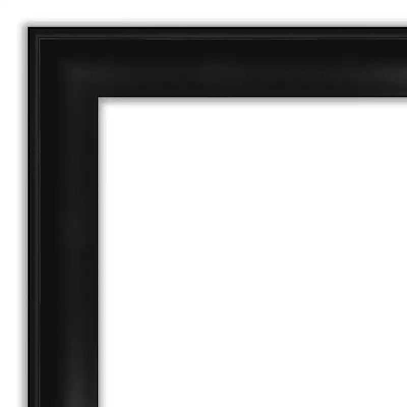 Miroir mural de salle de bain noir Amanti Art, collection moderne rectangulaire, 22" x 28", cadre en polystyrène, à monter au mur, non biseauté