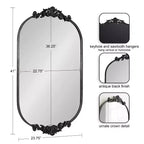 Kate & Laurel All Things Decor Miroir mural Arendahl Capsule 24"x41" Noir