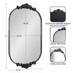 Kate & Laurel All Things Decor Miroir mural Arendahl Capsule 24"x41" Noir
