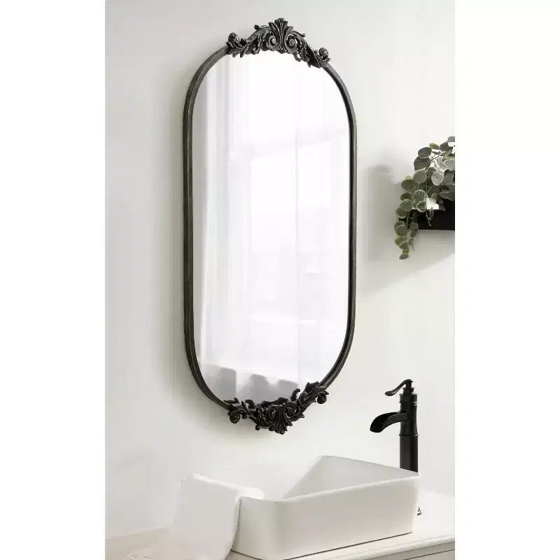 Kate & Laurel All Things Decor Miroir mural Arendahl Capsule 24"x41" Noir