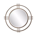 Howard Elliott 40" Casimir Deep Gold Round Wall Mirror with Handcrafted Iron Frame