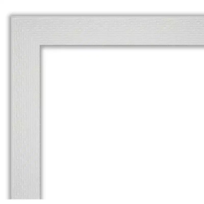 Miroir mural mosaïque blanc non biseauté 33" x 27" - Amanti Art : Rectangle moderne, Quincaillerie de montage incluse