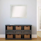 Miroir mural mosaïque blanc non biseauté 33" x 27" - Amanti Art : Rectangle moderne, Quincaillerie de montage incluse