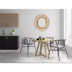 Miroir mural ovale en bambou tressé marron - Storied Home