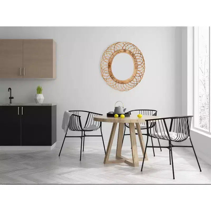Miroir mural ovale en bambou tressé marron - Storied Home