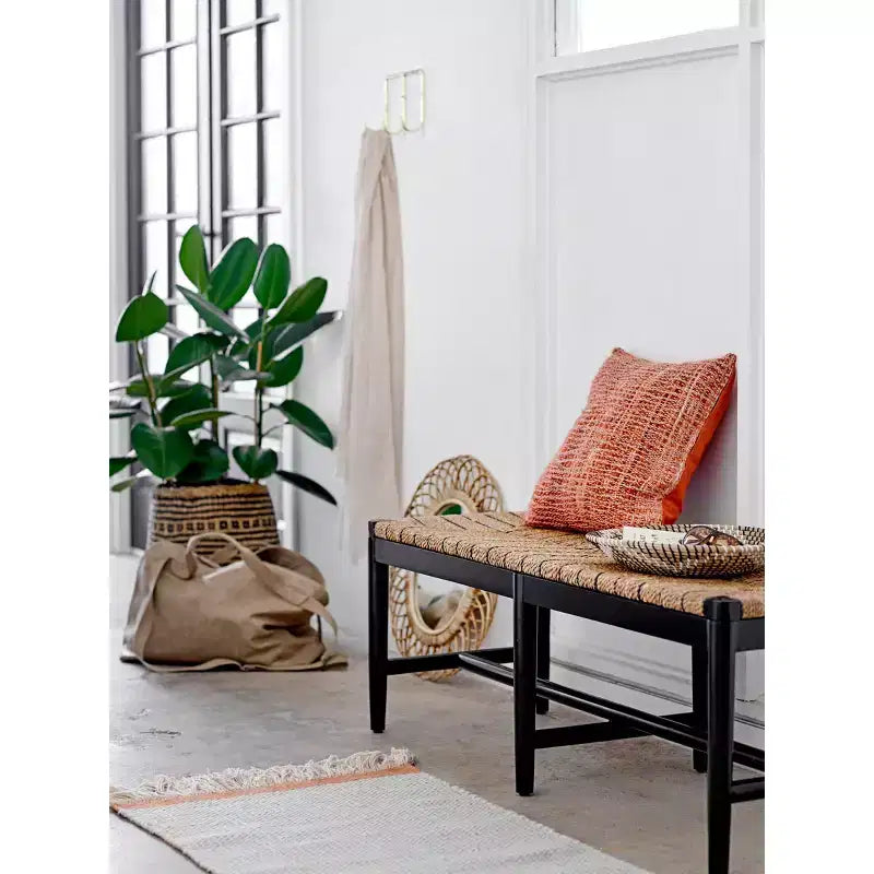Miroir mural ovale en bambou tressé marron - Storied Home