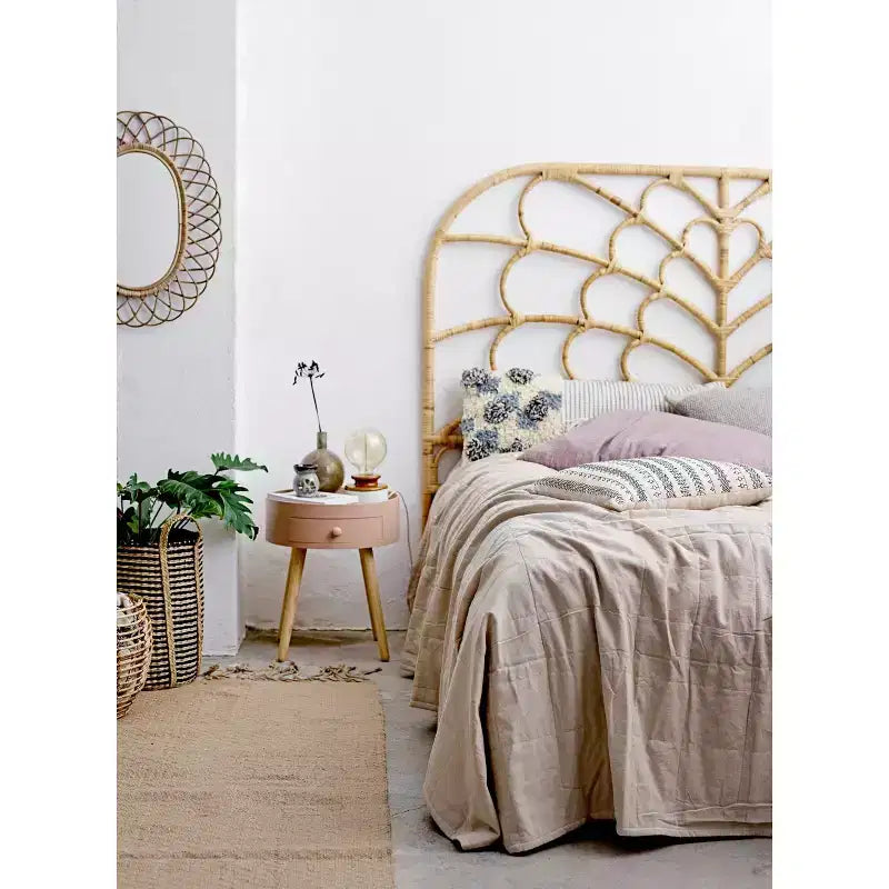 Miroir mural ovale en bambou tressé marron - Storied Home
