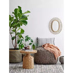Miroir mural ovale en bambou tressé marron - Storied Home