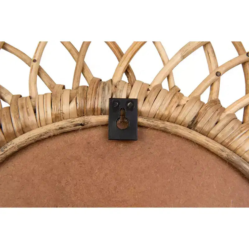 Miroir mural ovale en bambou tressé marron - Storied Home
