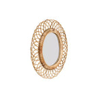 Miroir mural ovale en bambou tressé marron - Storied Home