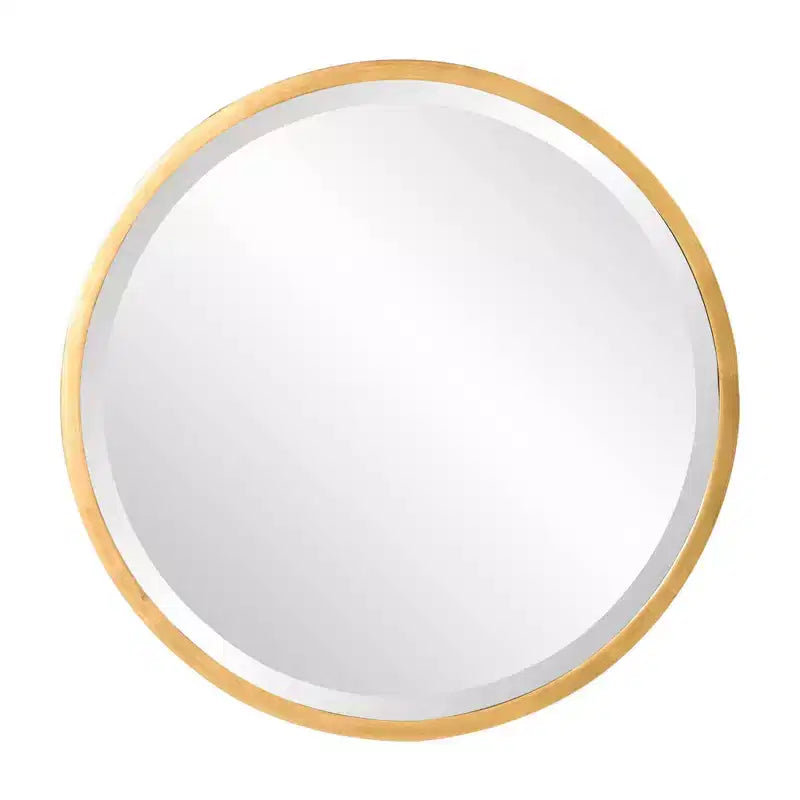 Miroir mural décoratif rond Howard Elliott 24" avec cadre en bois noir/doré Brando : Style moderne, aucun assemblage requis
