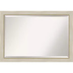 40" x 28" Beveled Parthenon Cream Wood Wall Mirror - Amanti Art: Modern Rectangular, No Assembly Required