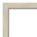 Miroir mural biseauté crème en bois « Parthénon », 102 x 71 cm – Amanti Art : Rectangulaire moderne, aucun assemblage requis