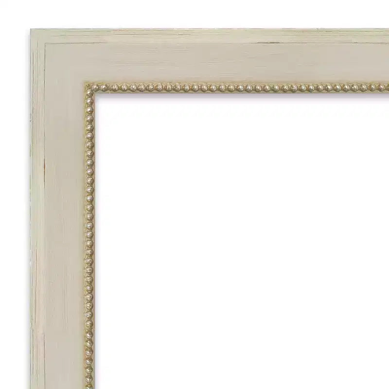 Miroir mural biseauté crème en bois « Parthénon », 102 x 71 cm – Amanti Art : Rectangulaire moderne, aucun assemblage requis