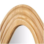 Miroir mural ondulé abstrait en bois 41x18 po : Décoration bohème sculptée – Olivia & May