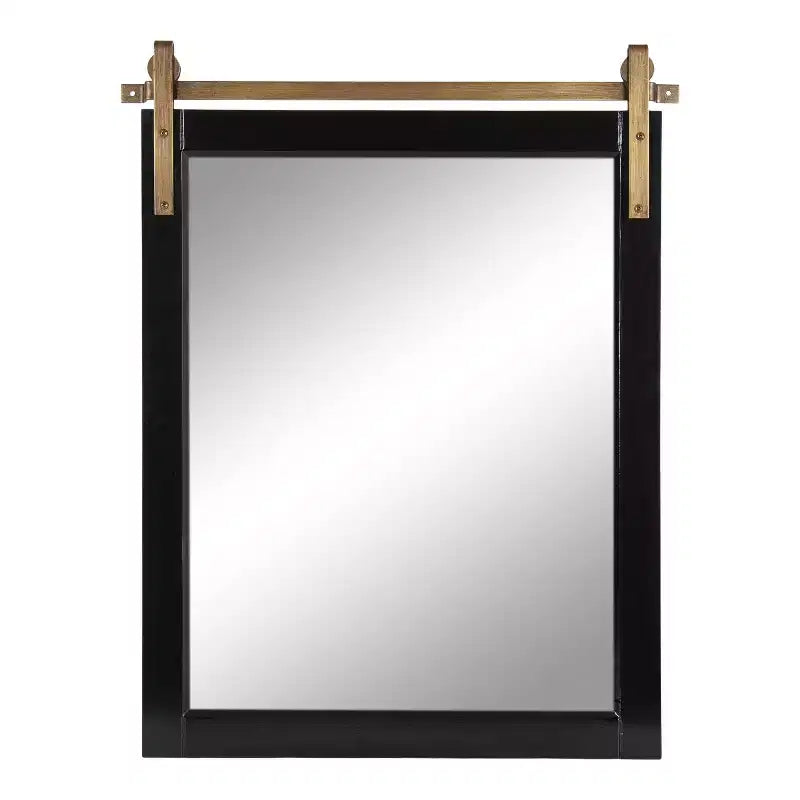Miroir mural décoratif Skylan 24"x31" Noir - Kate & Laurel All Things Decor : Style Ferme Moderne, Forme Rectangulaire, Mural