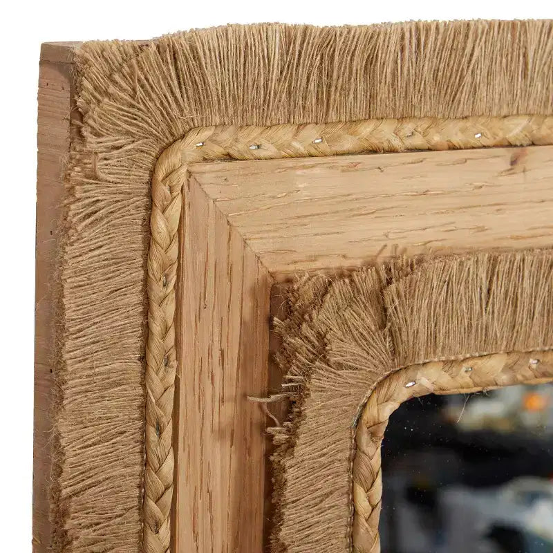 Miroir mural rectangulaire en bois bohème marron - Olivia & May