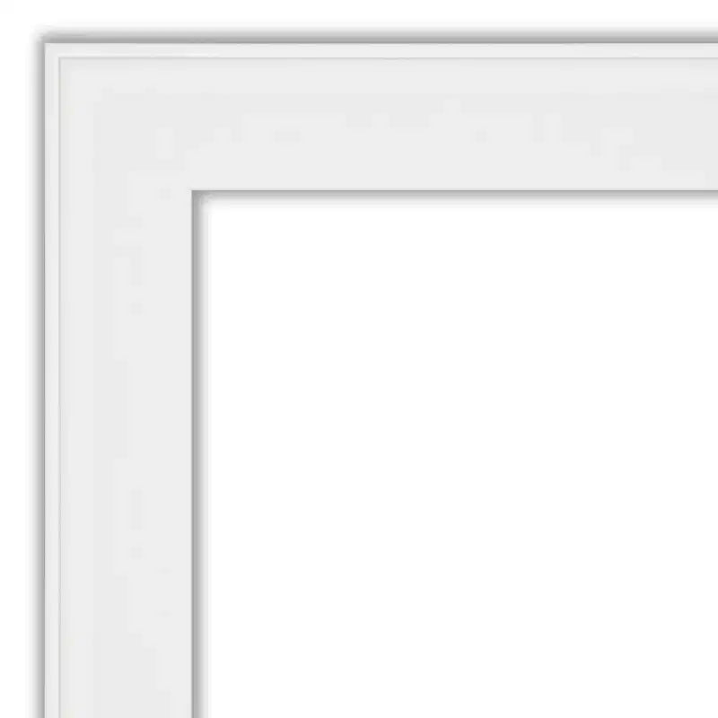 Miroir mural étroit sans biseau de 22 po x 28 po pour coiffeuse, blanc - Amanti Art