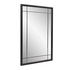 Miroir mural et de courtoisie Howard Elliott 36"x24" avec cadre multi-panneaux en métal antique français, noir