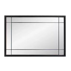 Miroir mural et de courtoisie Howard Elliott 36"x24" avec cadre multi-panneaux en métal antique français, noir