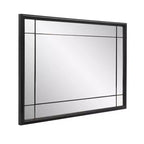 Miroir mural et de courtoisie Howard Elliott 36"x24" avec cadre multi-panneaux en métal antique français, noir